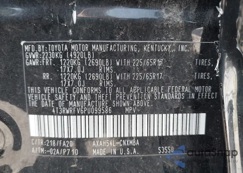 2023 Toyota Rav4 Hybrid Xle from USA, damaged, VIN 4T3RWRFV6PU099586